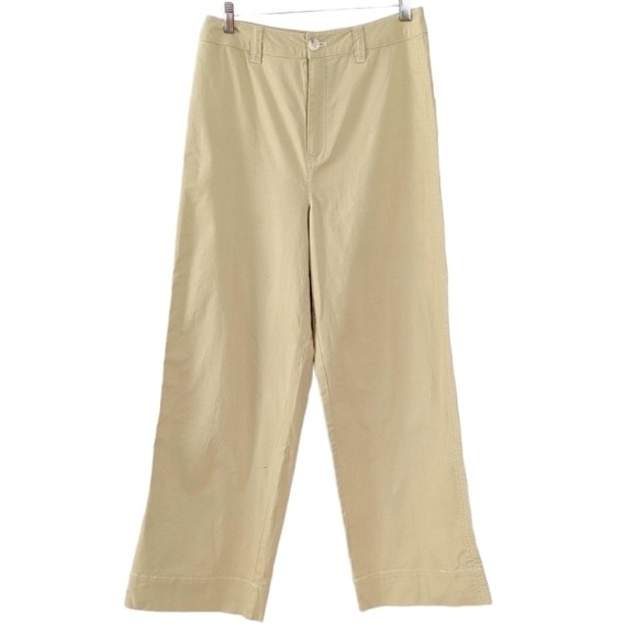 SIMONS Mid rise wide leg tan yellow cotton blend pants size 30 @R - Picture 1 of 11